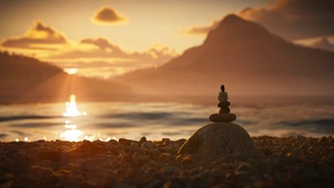 唯美夕阳湖畔