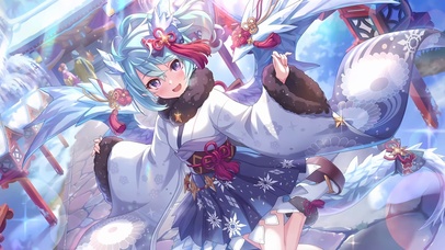 神社雪少女