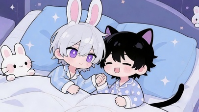 好好睡觉的呆萌小哥俩