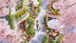 春天樱花小镇