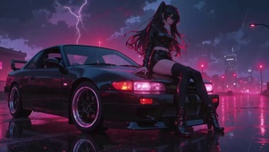 高挑性感双马尾美女