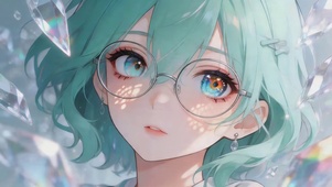可爱眼镜女孩
