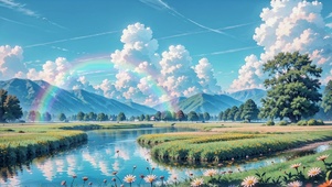 彩虹草原湖边