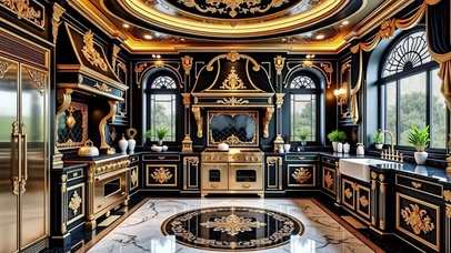 【雨景】奢华厨房