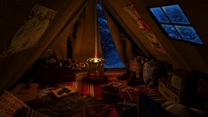 冬季帐篷露营雪天