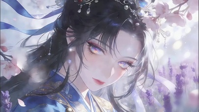 薰衣草秘境古风少女