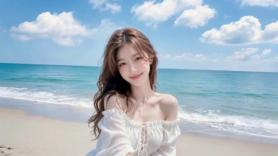 夏日海边女孩