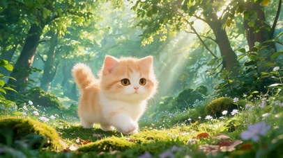 林中可爱橘猫