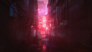 赛博朋克 重庆街道雨路