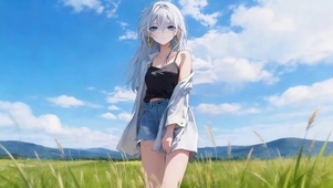 唯美草原女孩
