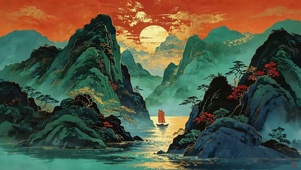 国风水墨山水