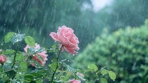 雨中蔷薇花 治愈