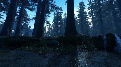 自然森林小瀑布