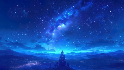 沙漠的星空之夜
