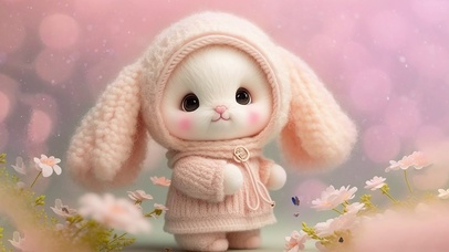 花园中的小兔子