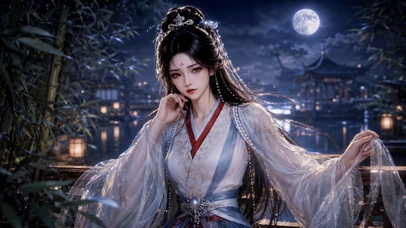 （免费）月夜古风汉服美人南宫婉