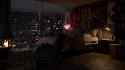 城市雨夜窗户雨滴