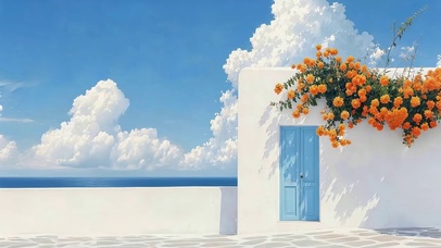 治愈墙角鲜花