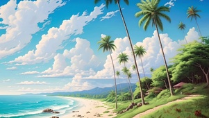 沙滩椰树