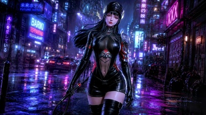 霓虹雨巷冷艳女王-8号