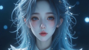 蓝发氛围感少女