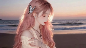 清纯海边女孩