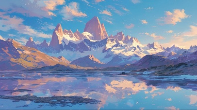 清新纯净高山湖畔