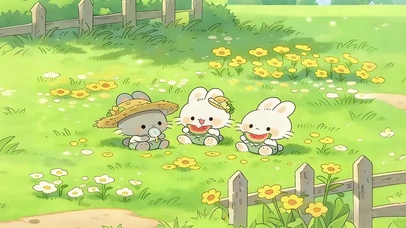 草地上小兔