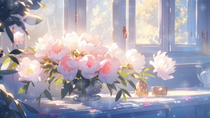 窗台花束