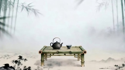 竹林茶座带鱼屏