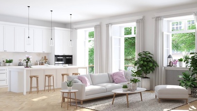 4K 高清 现代客厅联排别墅