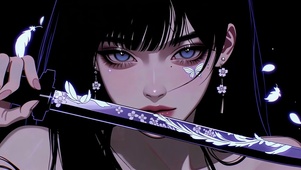 紫刃蝴蝶刺青少女