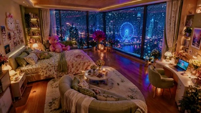 超治愈卧室夜景