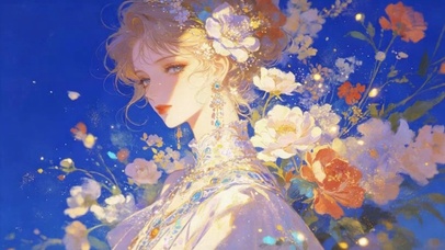 幽蓝星夜，繁花叙梦