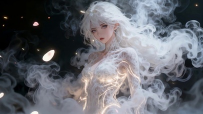 云烟做雾衣-古风白发仙女