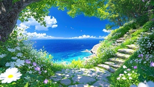 唯美海景小路