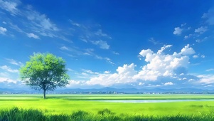 乡村蓝天树