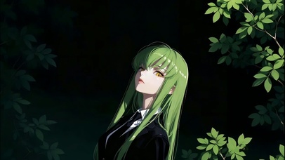傲娇层林绿发冷艳美少女