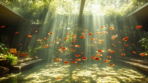 光影游鱼高清4k