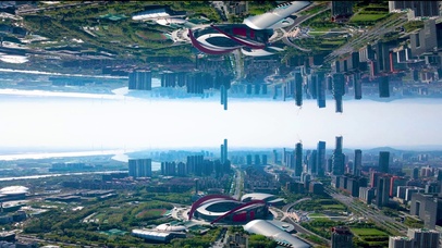 4k南京河西CBD奥体城市倒影