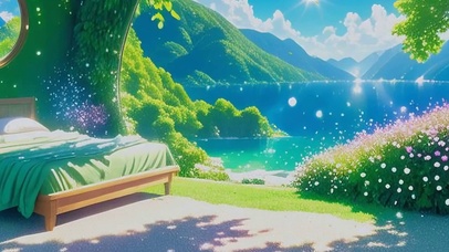 护眼花草树木带鱼屏