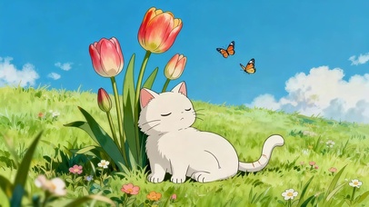 草原郁金香猫咪