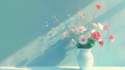 绿色清新护眼插花