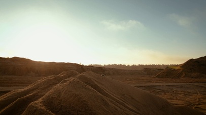 4K 高清 日落摩托车越野