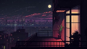 动漫城市雨夜