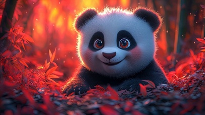枫林可爱小熊猫