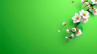 护眼绿色治愈梅花