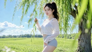 晴空下纯欲少女