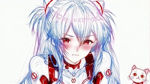 线画少女-绫波丽