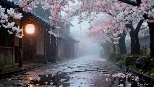 雨天樱花